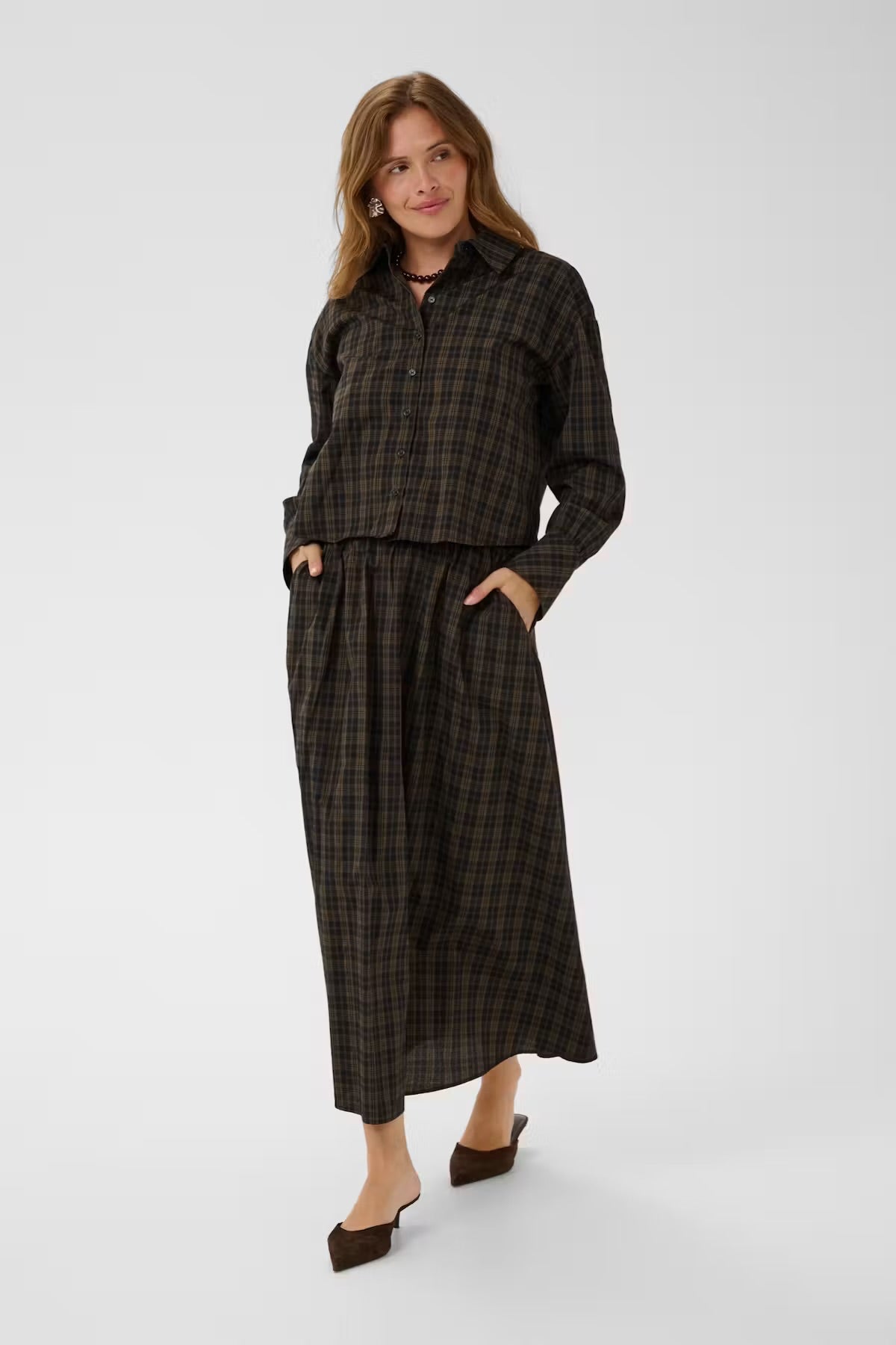 Kaffe Helle Check Skirt