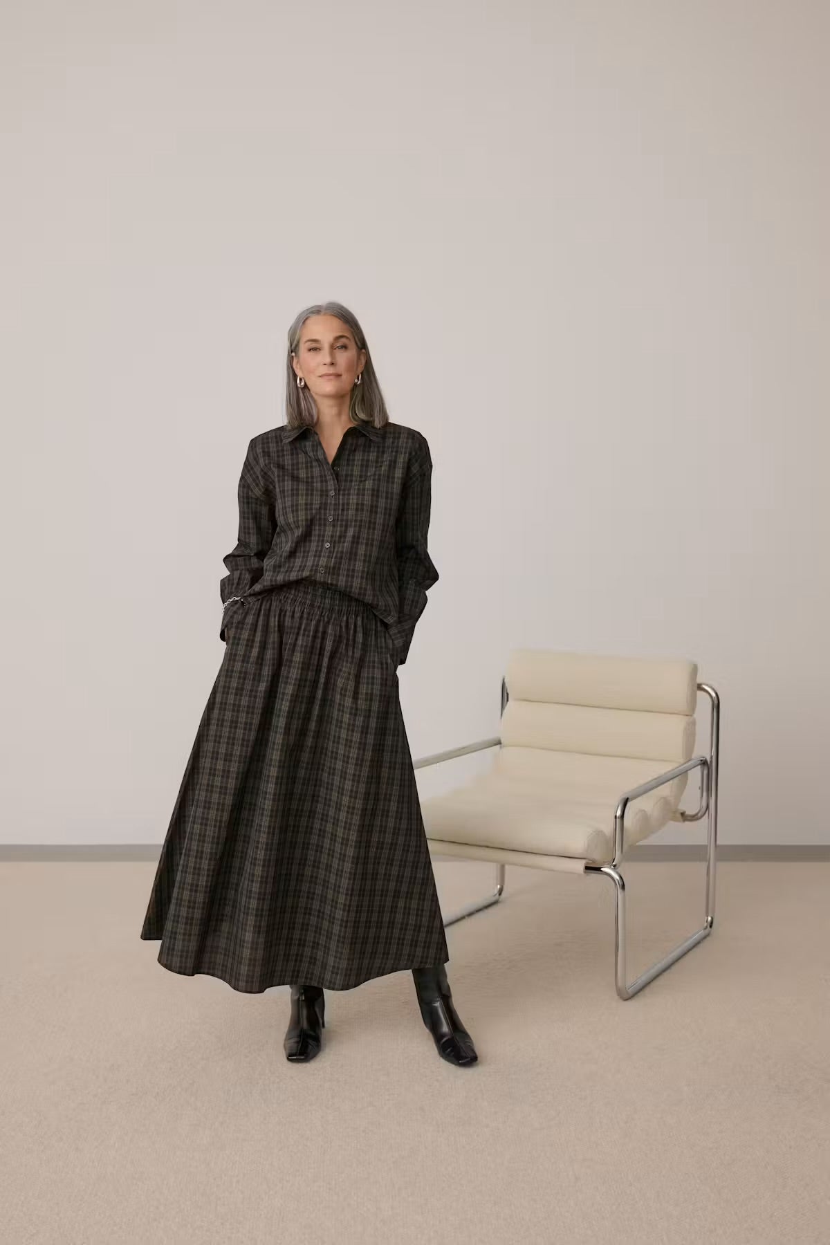 Kaffe Helle Check Skirt
