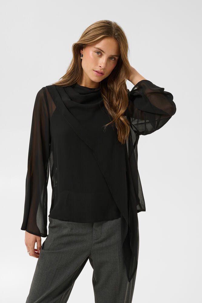 Kaffe Eloise black chiffon blouse
