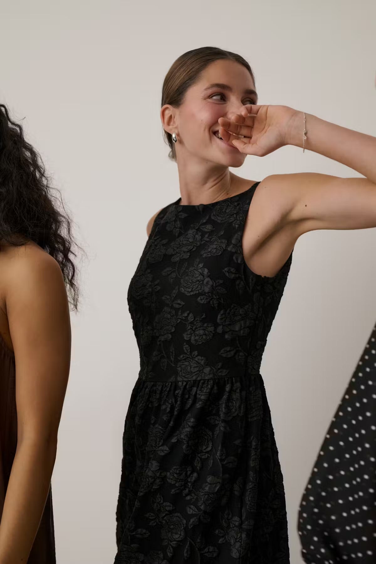 Kaffe Corbina Black midi Lace Dress