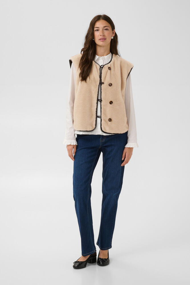 Culture Lauren faux fur crème gilet