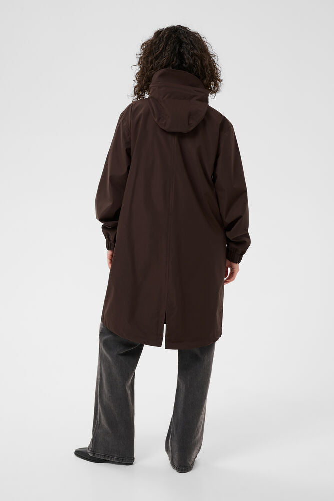 Kaffe Ennie Hooded Brown Rain Jacket