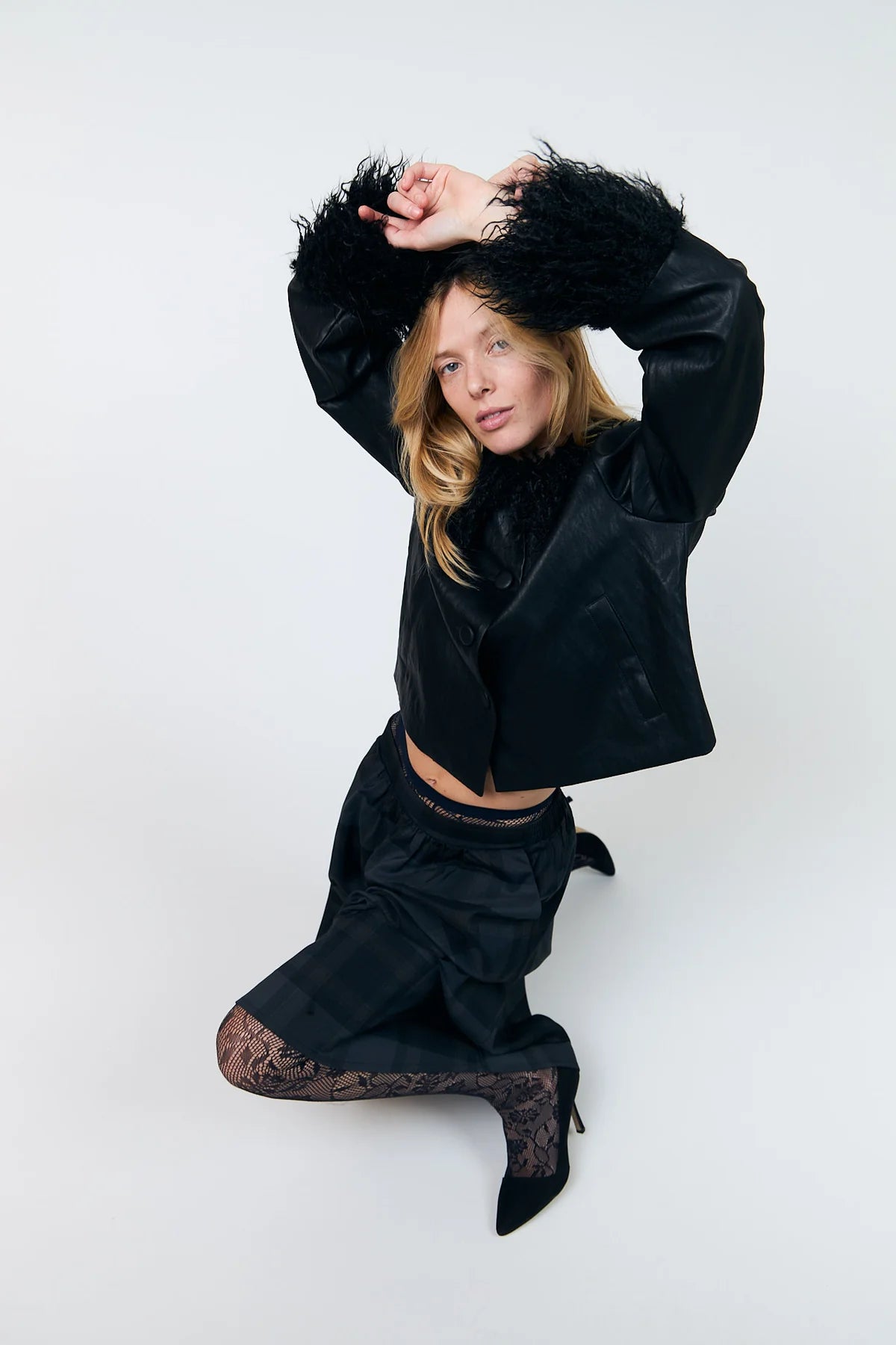 Lolly’s Laundry Tracy Black Leather Look Jacket