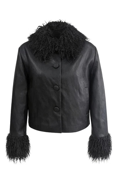 Lolly’s Laundry Tracy Black Leather Look Jacket
