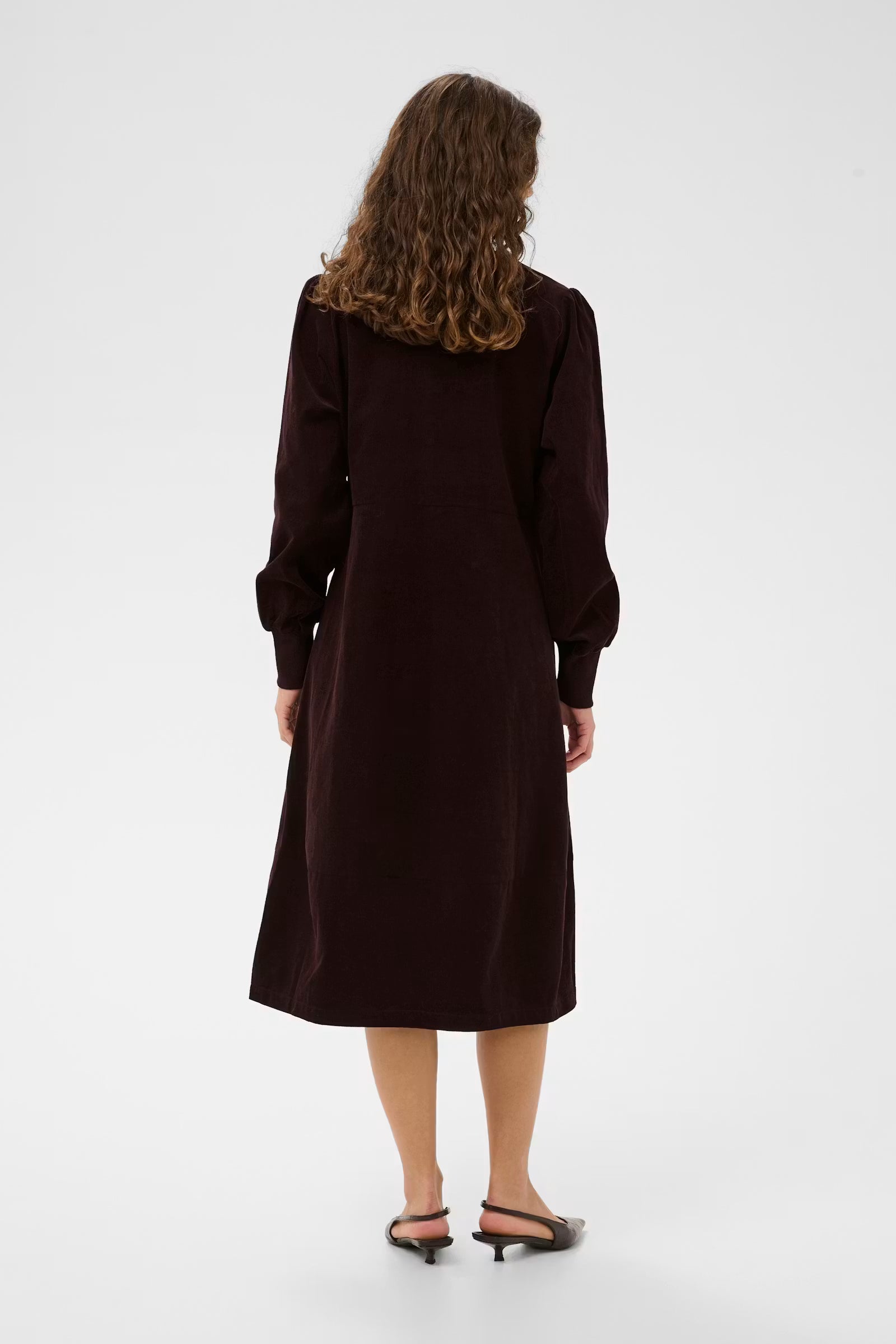 Culture Rhaena dark brown long sleeve dress back view