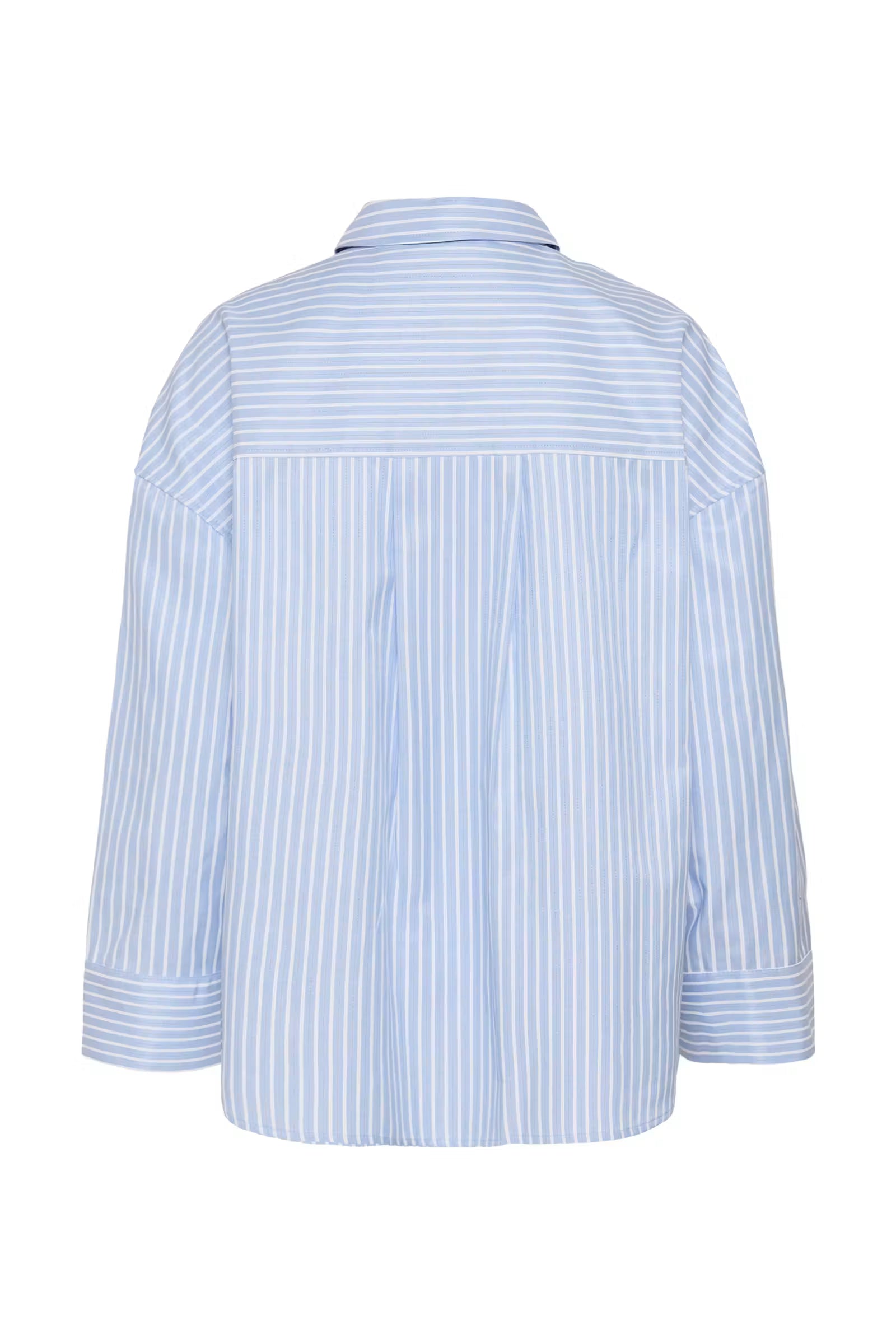 Culture Manga blue and white striped shirt product back view
