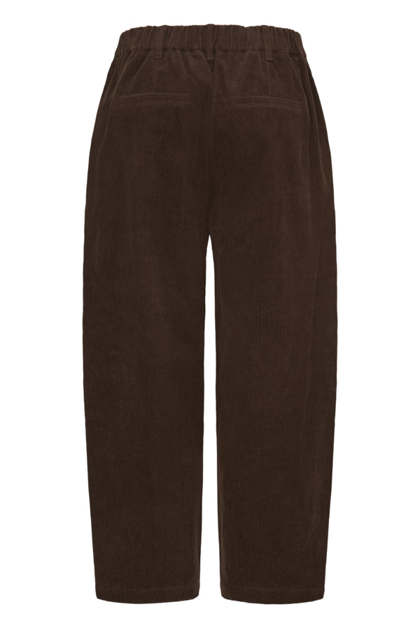 Fransa Calana Hot Fudge ankle length corduroy trousers product back view