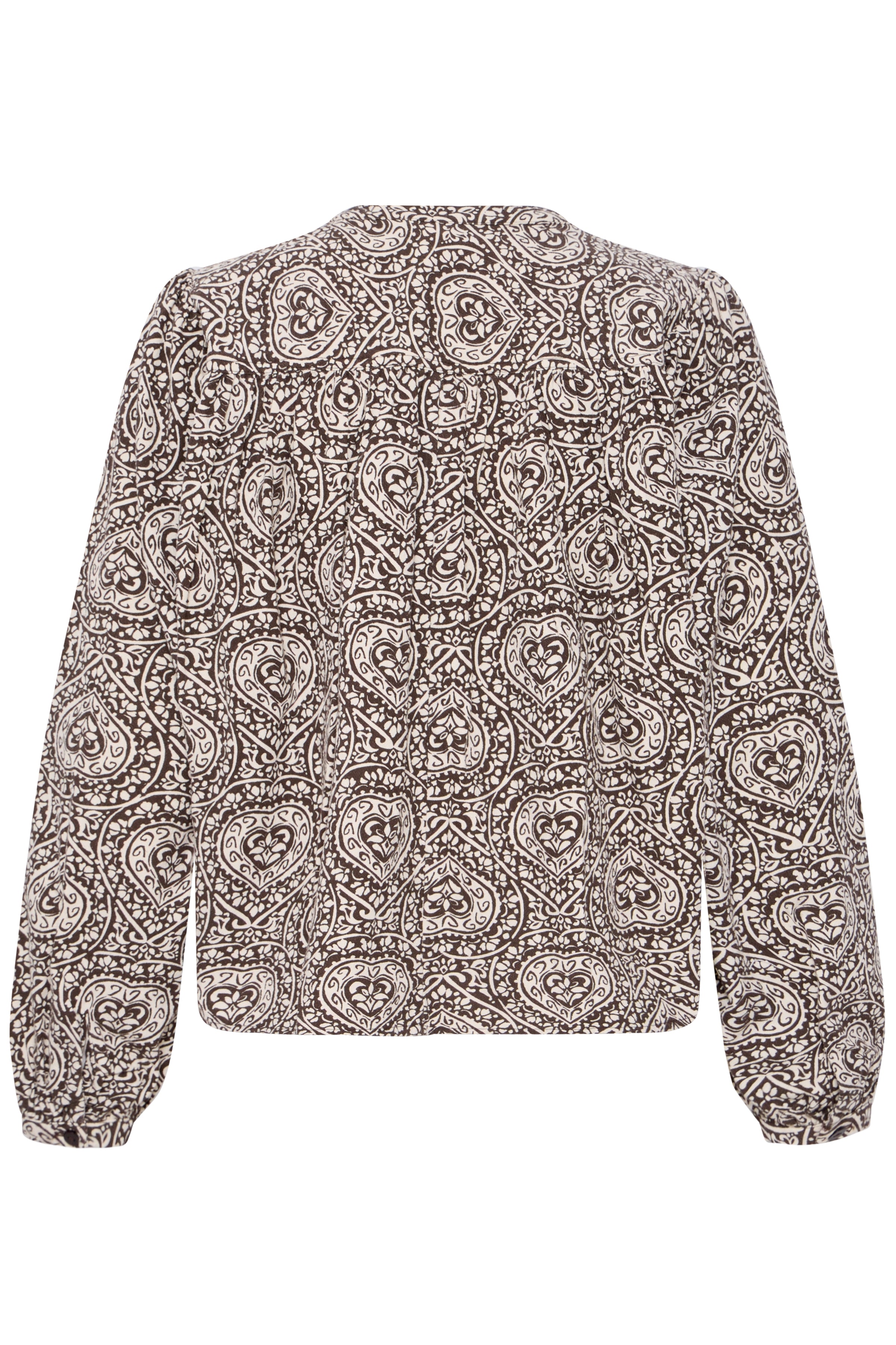 ICHI Katilio Brown Birch patterned cotton shirt product back view