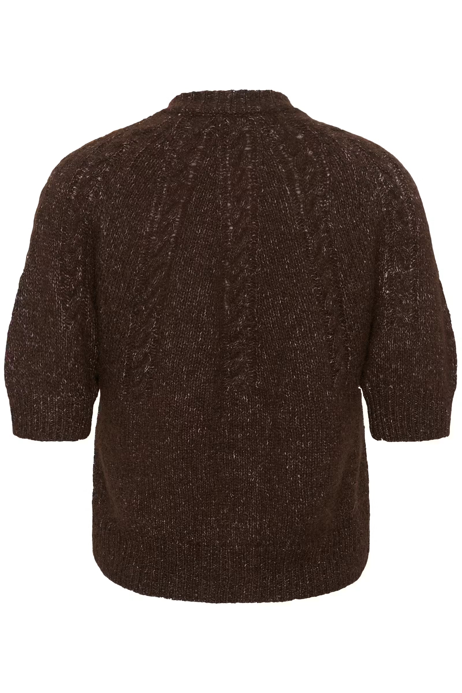 Kaffe Cionia Coffee Bean short sleeve knitted cardigan product back view
