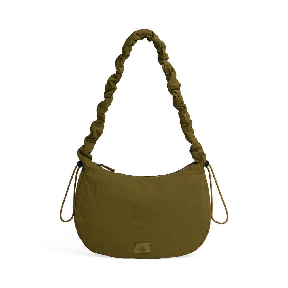 Markberg Ground Ivy Green recycled crossbody bag zipped interior