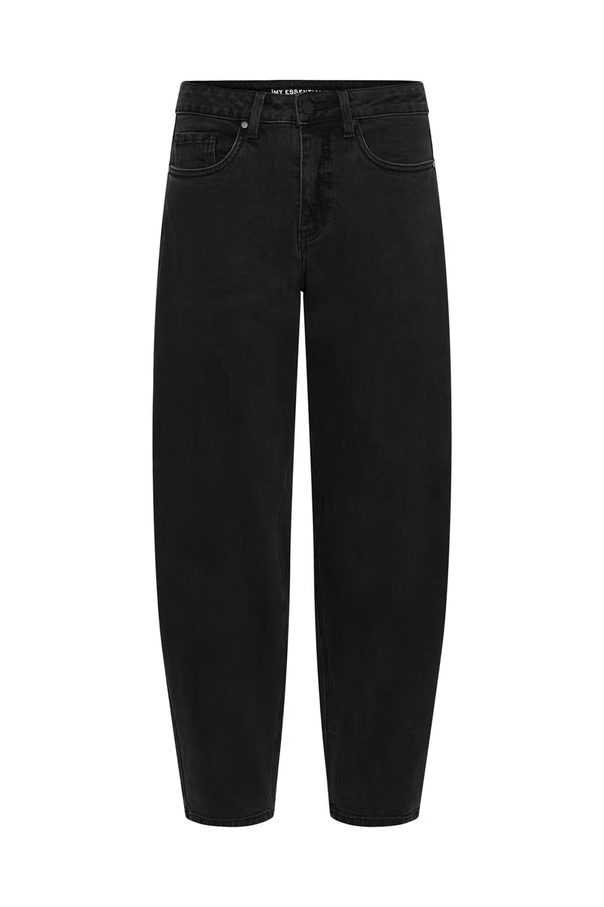 My Essential Wardrobe Baloo dark grey high-rise barrel leg jeans product front view