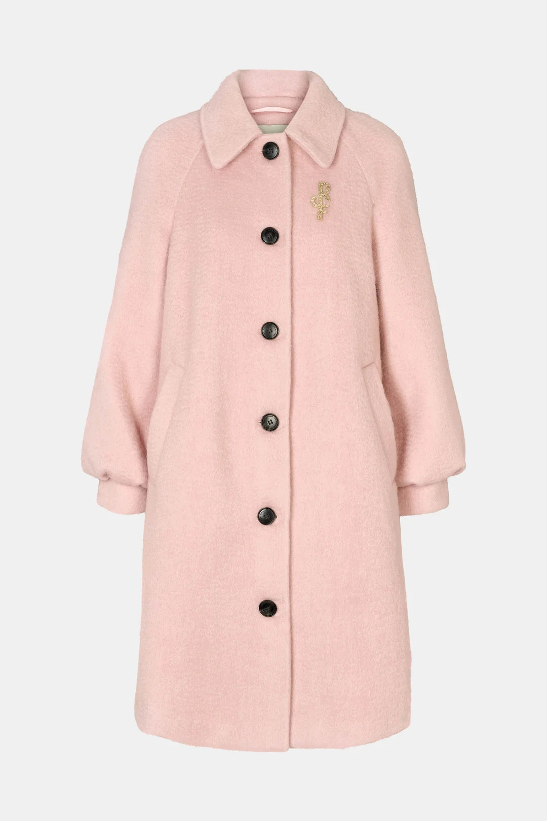 Rue de Femme Addison pink knee length coat product front view