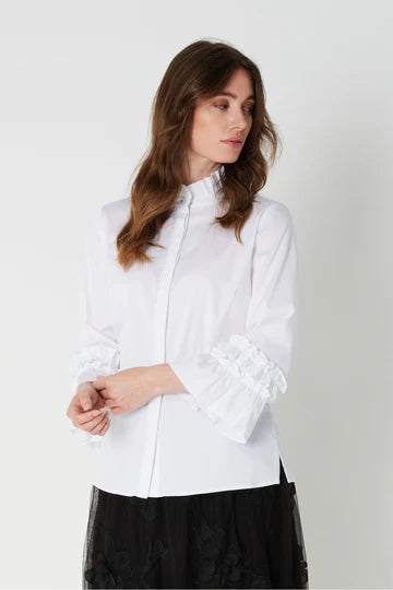 PBO uno white shirt with frill sleeve