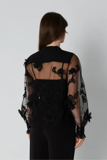 PBO Nina Black sheer blouse