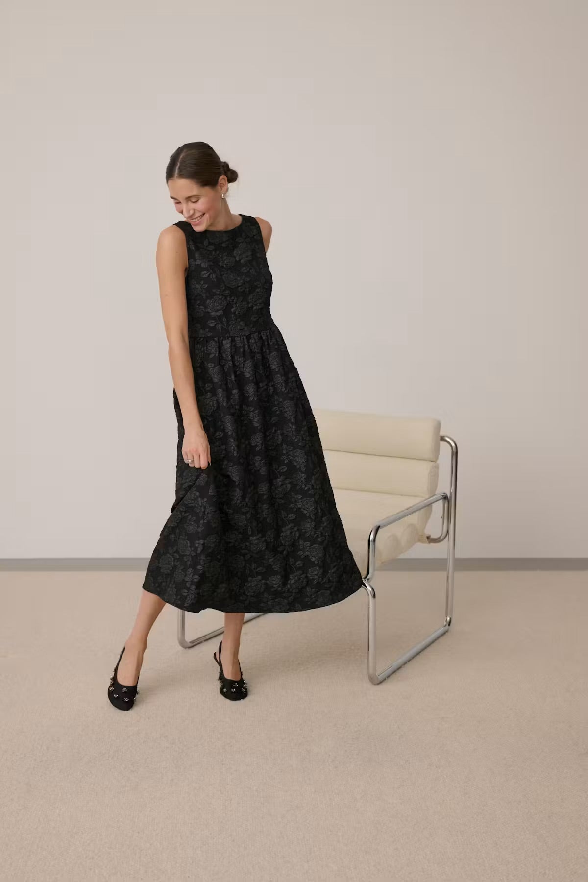 Kaffe Corbina Black midi Lace Dress