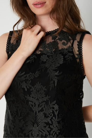 PBO Kaja Black sleeveless lace  blouse