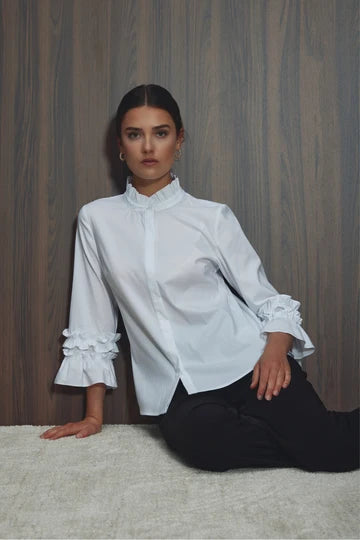 PBO uno white shirt with frill sleeve