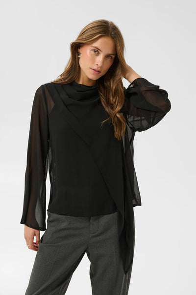 Kaffe Eloise black chiffon blouse