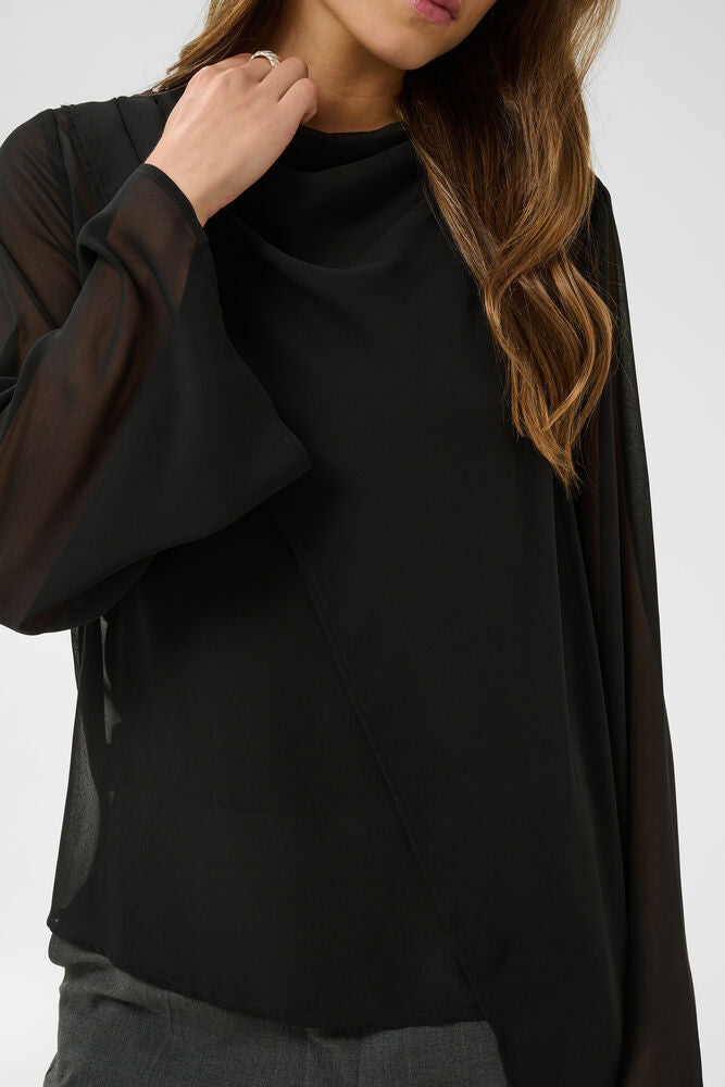 Kaffe Eloise black chiffon blouse