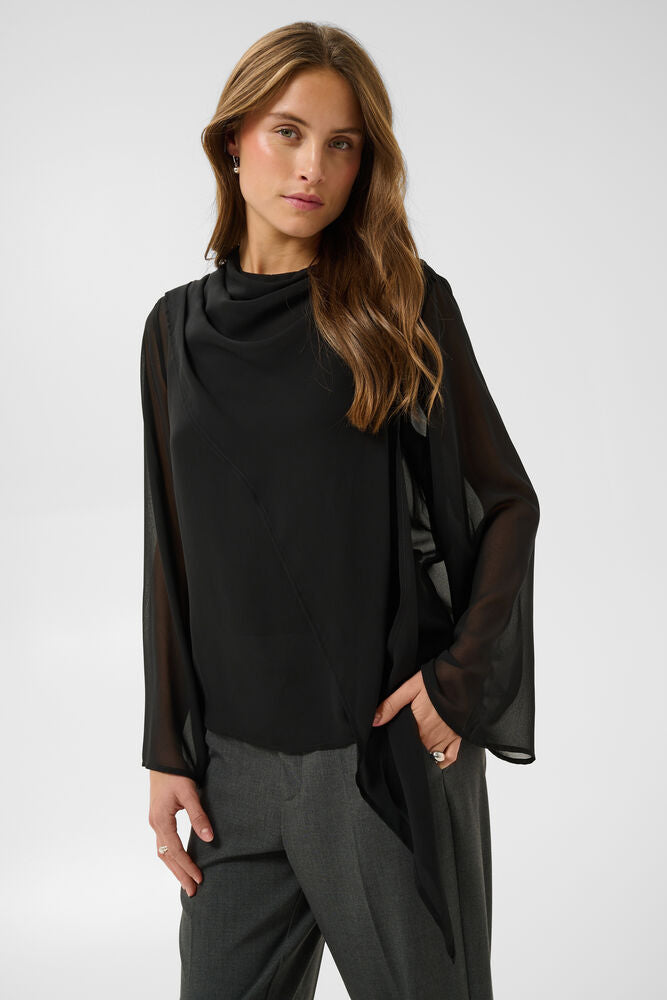 Kaffe Eloise black chiffon blouse