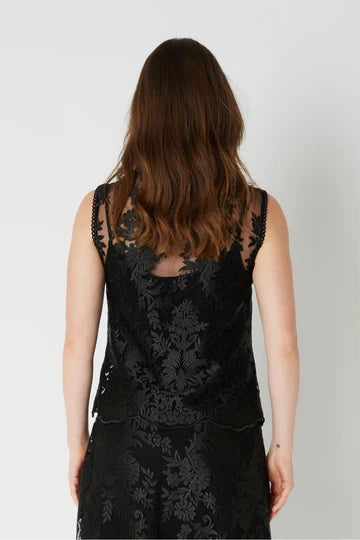 PBO Kaja Black sleeveless lace  blouse