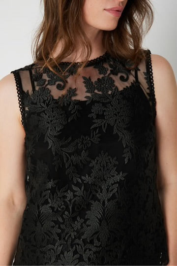 PBO Kaja Black sleeveless lace  blouse