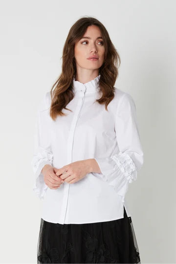 PBO uno white shirt with frill sleeve