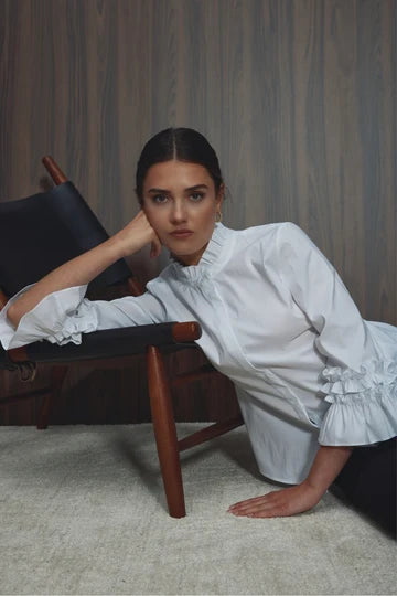 PBO uno white shirt with frill sleeve