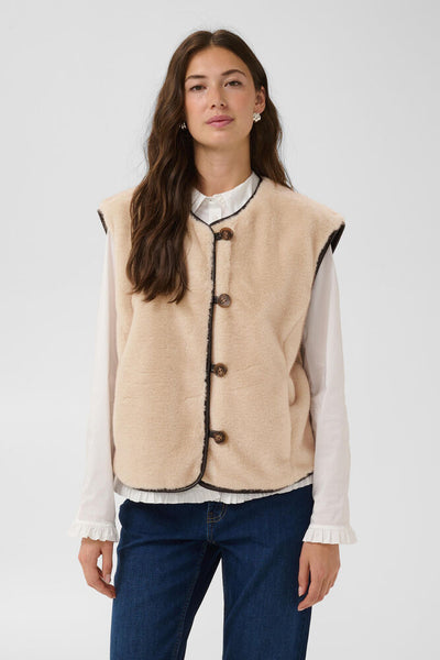 Culture Lauren faux fur crème gilet