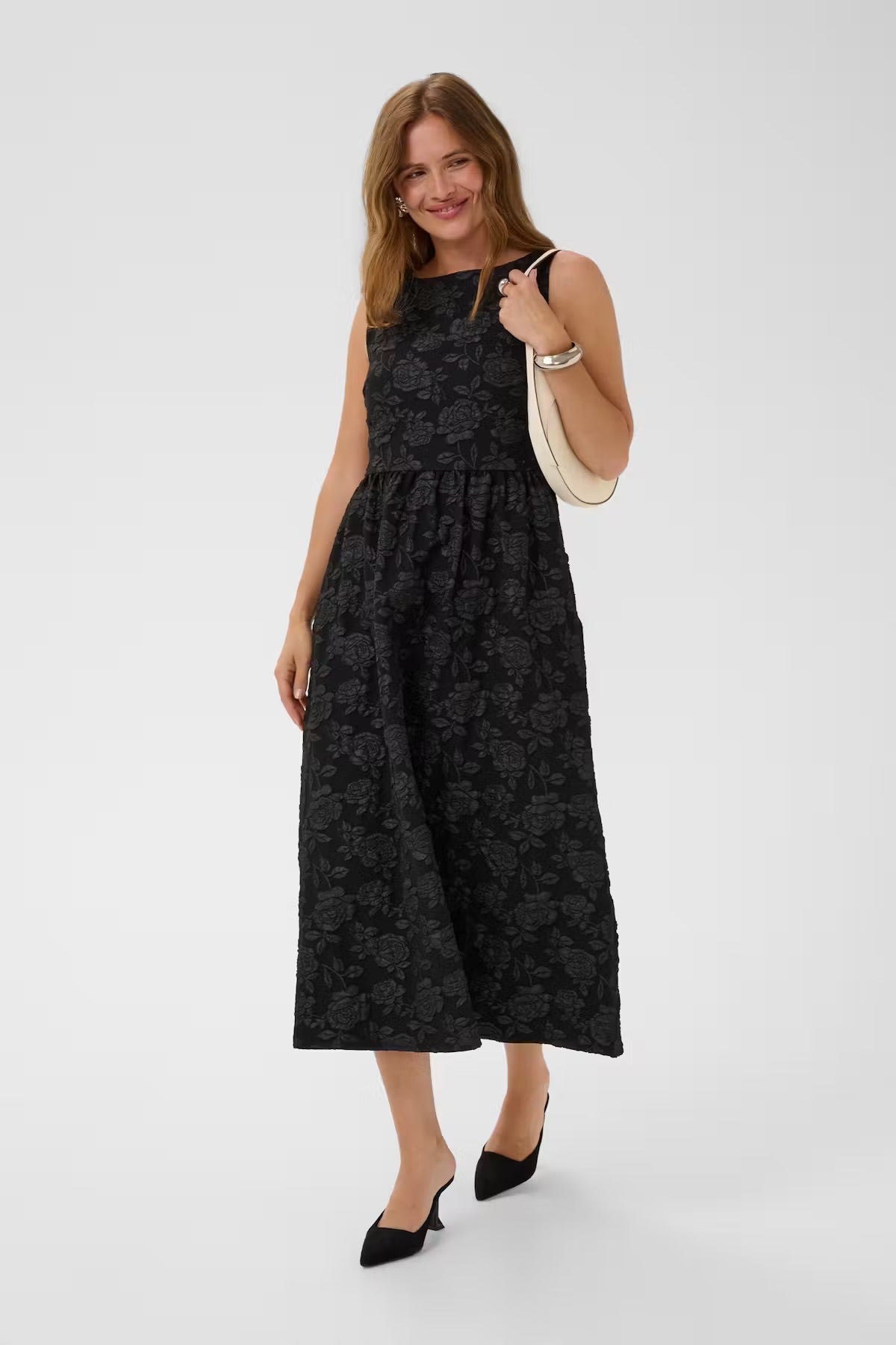 Kaffe Corbina Black midi Lace Dress