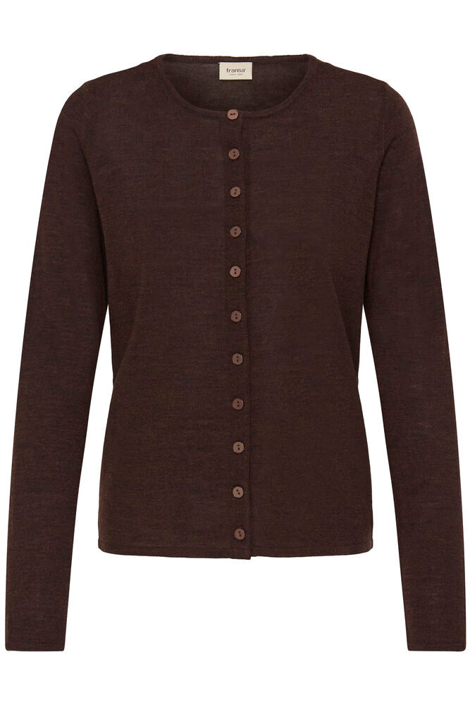 Fransa woolina  brown wool cardigan