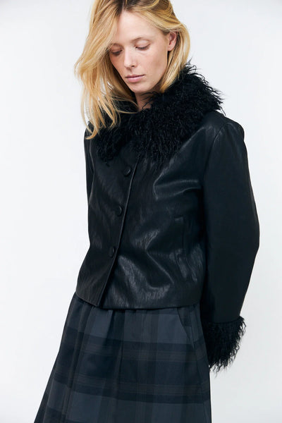 Lolly’s Laundry Tracy Black Leather Look Jacket