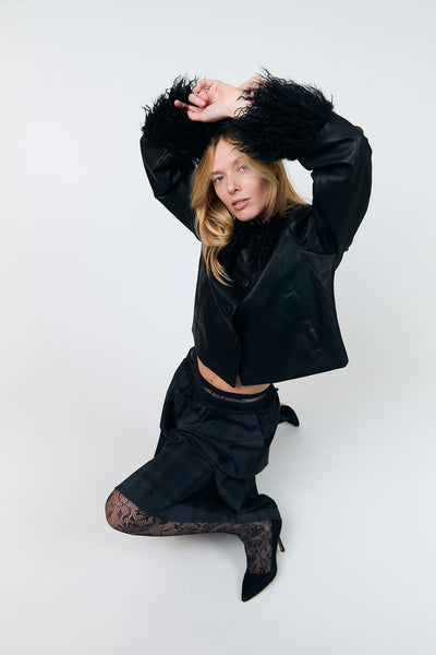 Lolly’s Laundry Tracy Black Leather Look Jacket