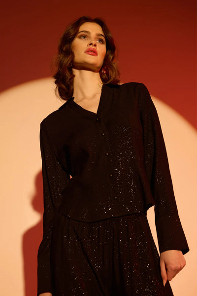 Rue de femme Alexis black shimmer shirt
