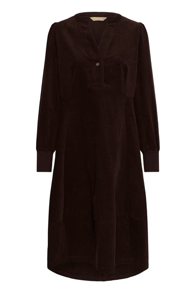 Culture Rhaena brown corduroy dress full-length back
 view