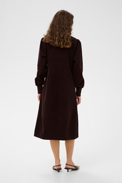 Culture Rhaena dark brown long sleeve dress back view