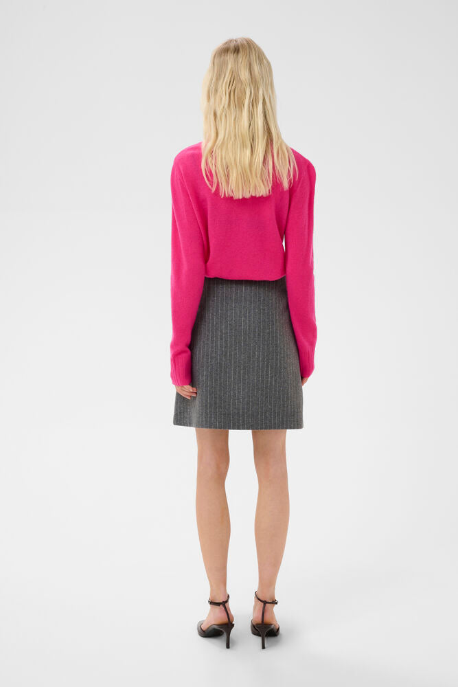 Back view of Culture Taia Arrow Fandango Pink Melange cardigan