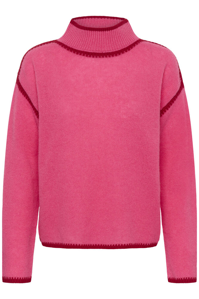 Culture Jia Katrina pink wool jumper with contrast seam detail 