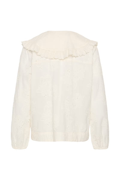 Culture Claramille ivory oversized collar blouse lifestyle view