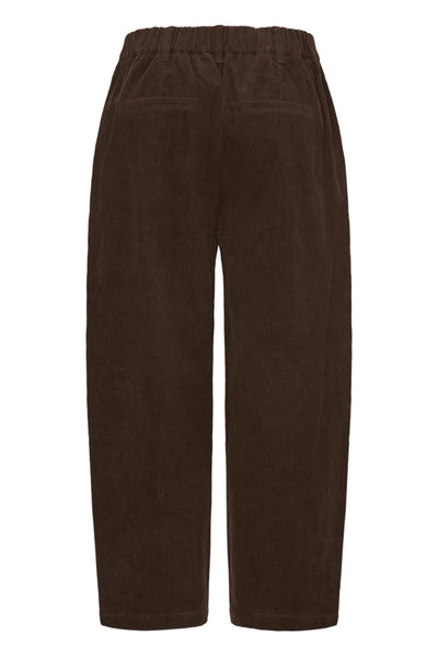 Fransa Calana Hot Fudge ankle length corduroy trousers product back view
