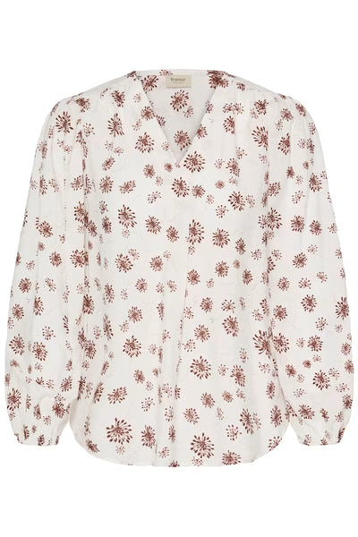 Fransa Kalia whisper white and red floral blouse product