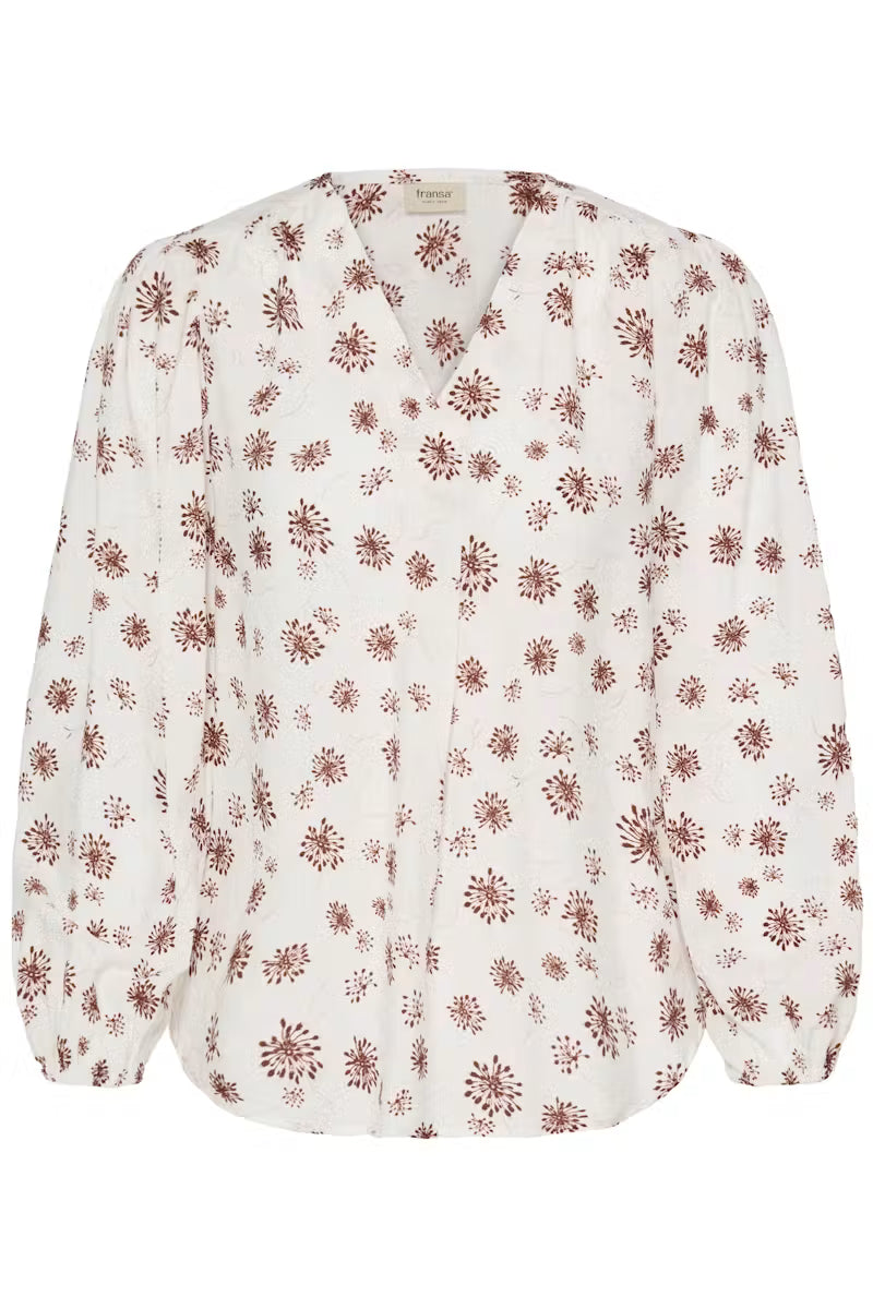 Fransa Kalia whisper white and red floral blouse product