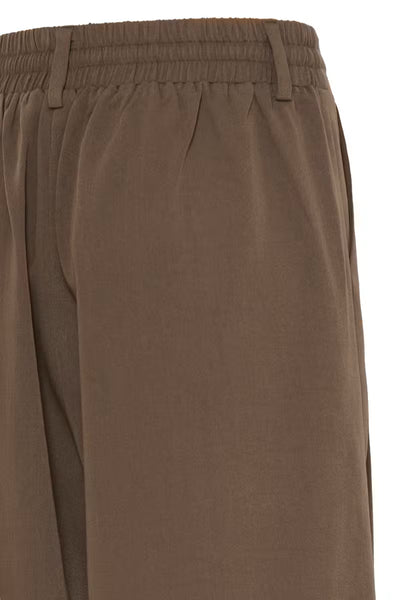 Close-up of back of  Veda brown trousers side pocket