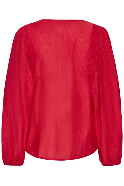 ICHI Imelda red V-neck Christmas blouse back product view