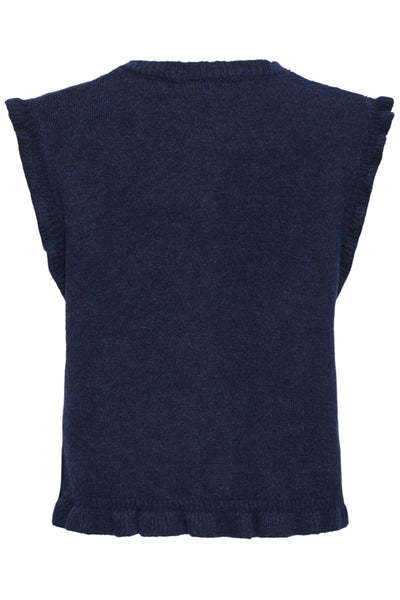 ICHI Povoke Total Eclipse sleeveless knitted waistcoat product back view