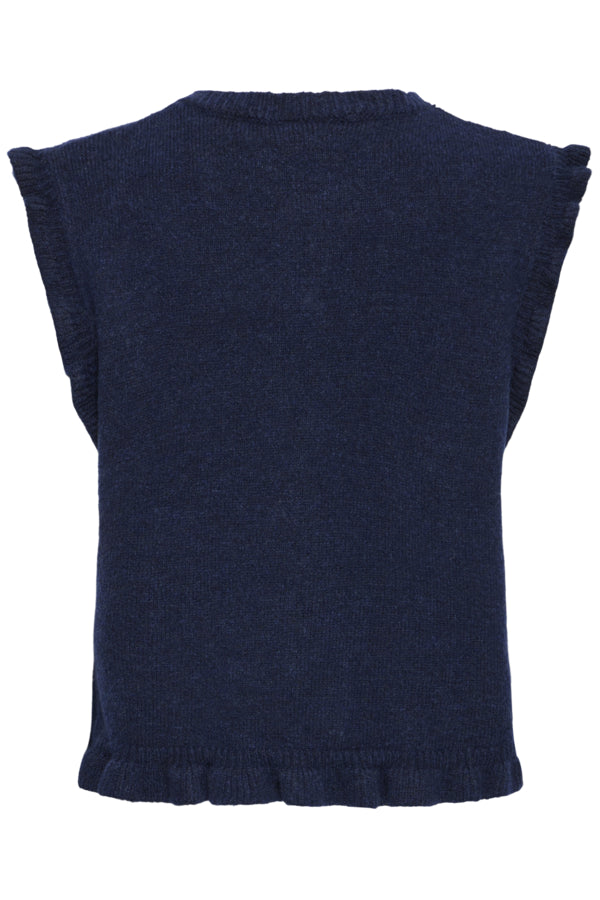 ICHI Povoke Total Eclipse sleeveless knitted waistcoat product back view