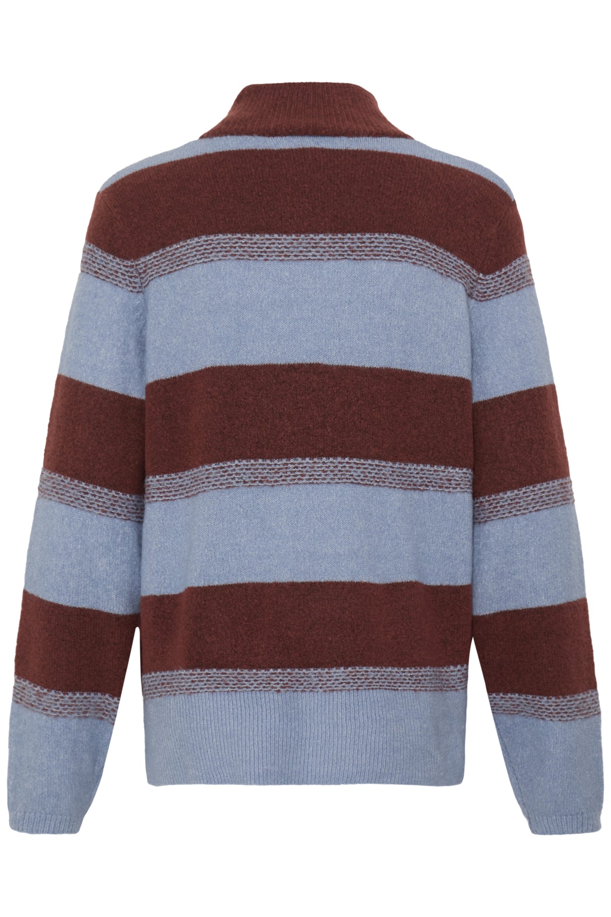 ICHI Edeen madder brown and blue long sleeve jumper product back view