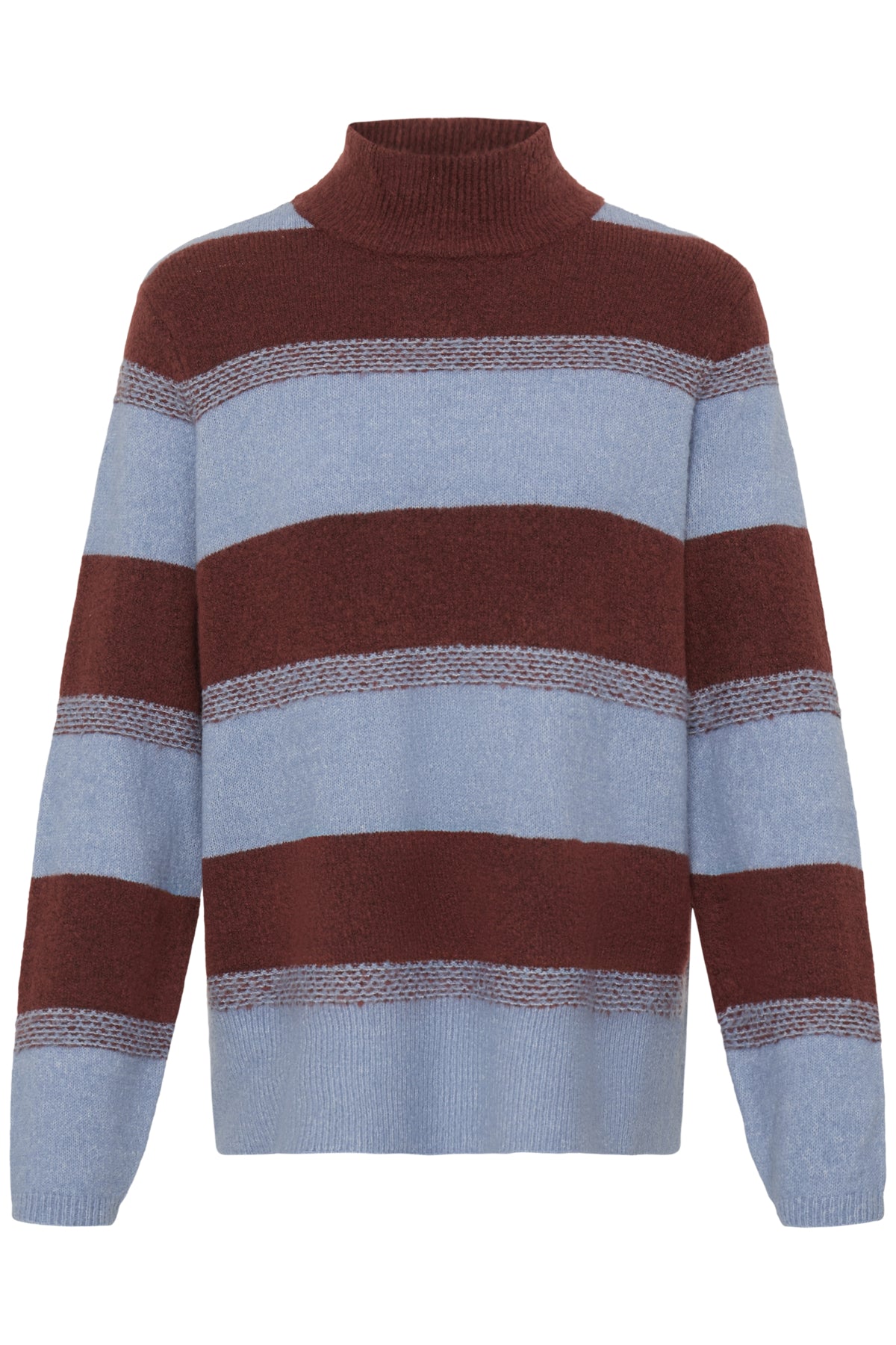 ICHI Edeen women’s turtle neck striped knit jumper product front view
