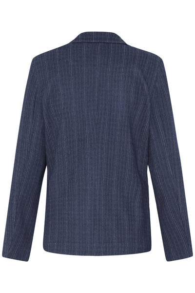 ICHI Kate Pinelle dark blue tailored blazer product back view
