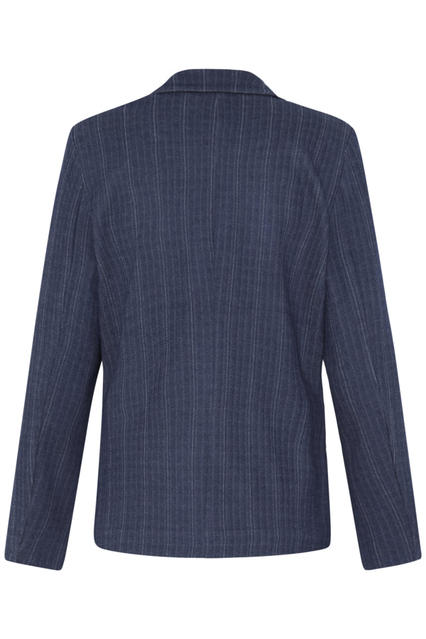ICHI Kate Pinelle dark blue tailored blazer product back view